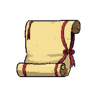 necromancy spell scroll  tied with red ribbon