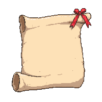 summon spell scroll  tied with red ribbon