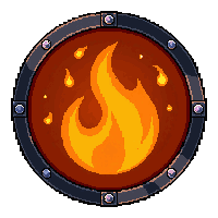 round buckler  fire enchanted molten