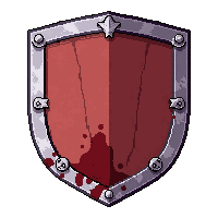 small parrying shield  blood stained battle worn