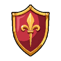 small parrying shield  gold trimmed royal
