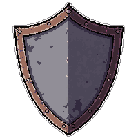 small parrying shield  rusted broken