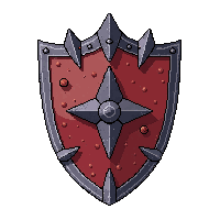 spiked combat shield  rusted broken
