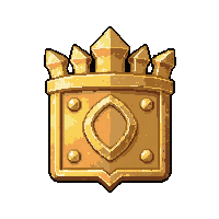 tower rectangular shield  gold trimmed royal