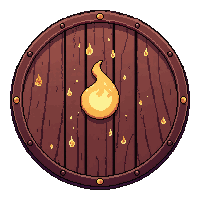 viking round wooden  magical glowing