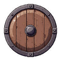 viking round wooden  shadow touched ethereal