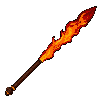 iron tipped longspear  fire enchanted molten