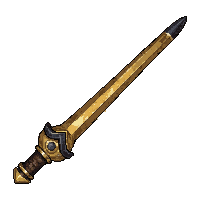iron tipped longspear  gold trimmed royal