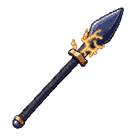 iron tipped longspear  lightning charged crackling