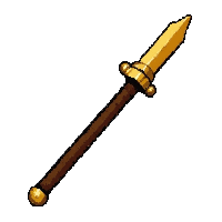 javelin throwing spear  gold trimmed royal