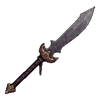 naginata curved blade polearm  ancient weathered