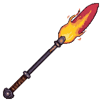 naginata curved blade polearm  fire enchanted molten