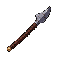 naginata curved blade polearm  rusted broken