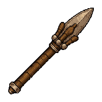 ornate ceremonial spear  ancient weathered