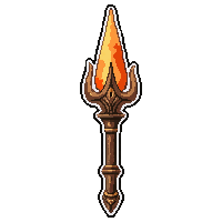 ornate ceremonial spear  fire enchanted molten