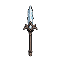 ornate ceremonial spear  frost enchanted icy