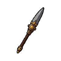 ornate ceremonial spear  gold trimmed royal