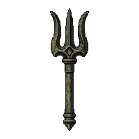 trident three pronged  ancient weathered