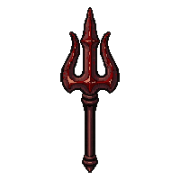trident three pronged  blood stained battle worn