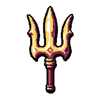 trident three pronged  magical glowing