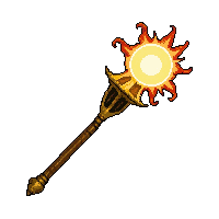 golden priest staff with sun  poison coated venomous