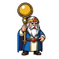 golden priest staff with sun  rare blue tier