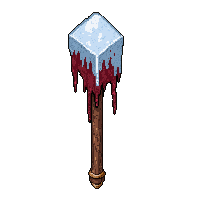 icicle frost staff  blood stained battle worn