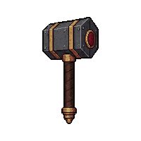 metal warhammer staff  ancient weathered