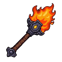 metal warhammer staff  fire enchanted molten