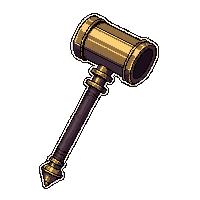 metal warhammer staff  gold trimmed royal