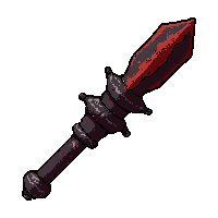 obsidian dark staff  blood stained battle worn