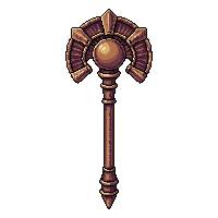 rune carved monk staff  ancient weathered