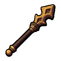 rune carved monk staff  lightning charged crackling