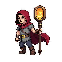 rune carved monk staff  magical glowing