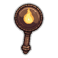 rune carved monk staff  rusted broken