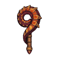 twisted dragon staff  ancient weathered