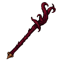 twisted dragon staff  blood stained battle worn