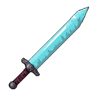 katana curved blade  frost enchanted icy
