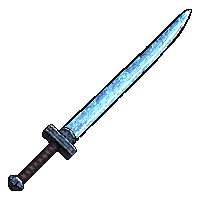katana curved blade  magical glowing