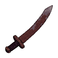 katana curved blade  rusted broken