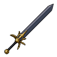 longsword steel blade  gold trimmed royal