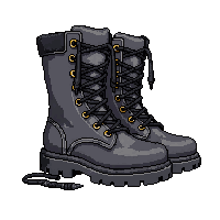 combat boots heavy  damaged but functional
