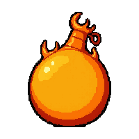 molotov cocktail  flame decal orange