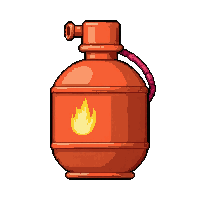 smoke bomb canister  flame decal orange