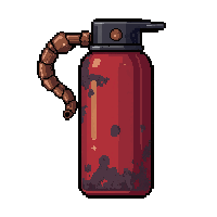 smoke bomb canister  worn battle scarred