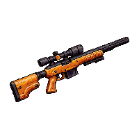 sniper rifle scoped  flame decal orange