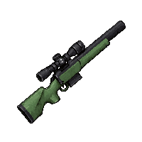 sniper rifle scoped  jungle camo green