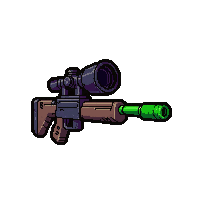 sniper rifle scoped  neon green accent