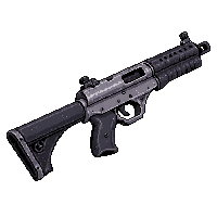 submachine gun compact  chrome polished