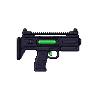 submachine gun compact  neon green accent